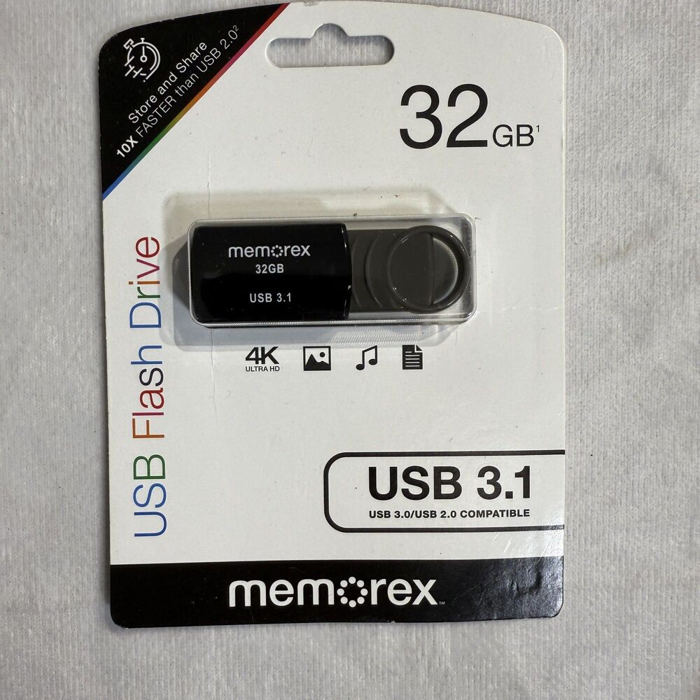 memorex USB 3.1 32 GB Flash Drive 4k‎ NEW